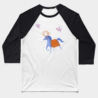 Circus horse and birds sticker pack Baseball T-Shirt